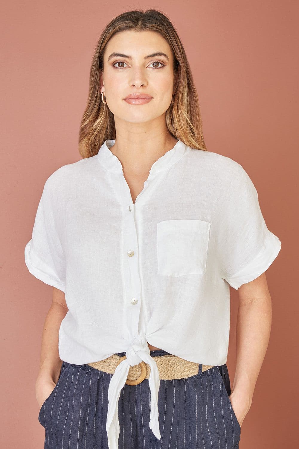 White Italian Linen Shirt