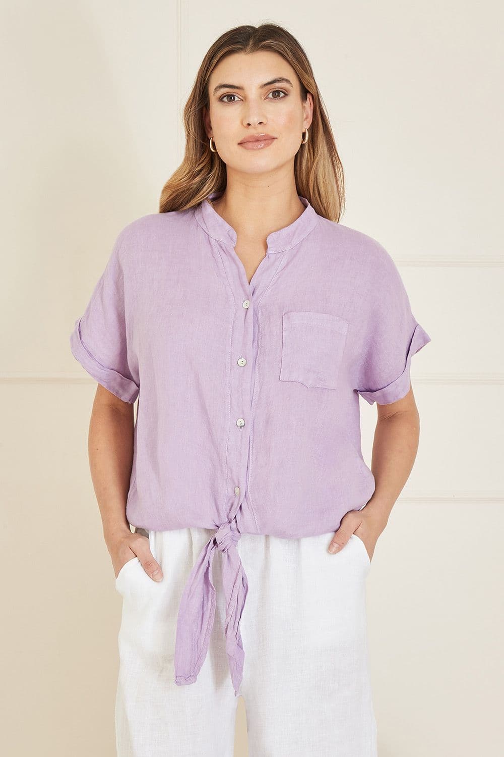 Lilac Italian Linen Shirt