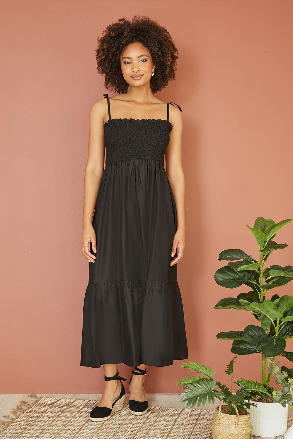 Black Midi Sun Dress