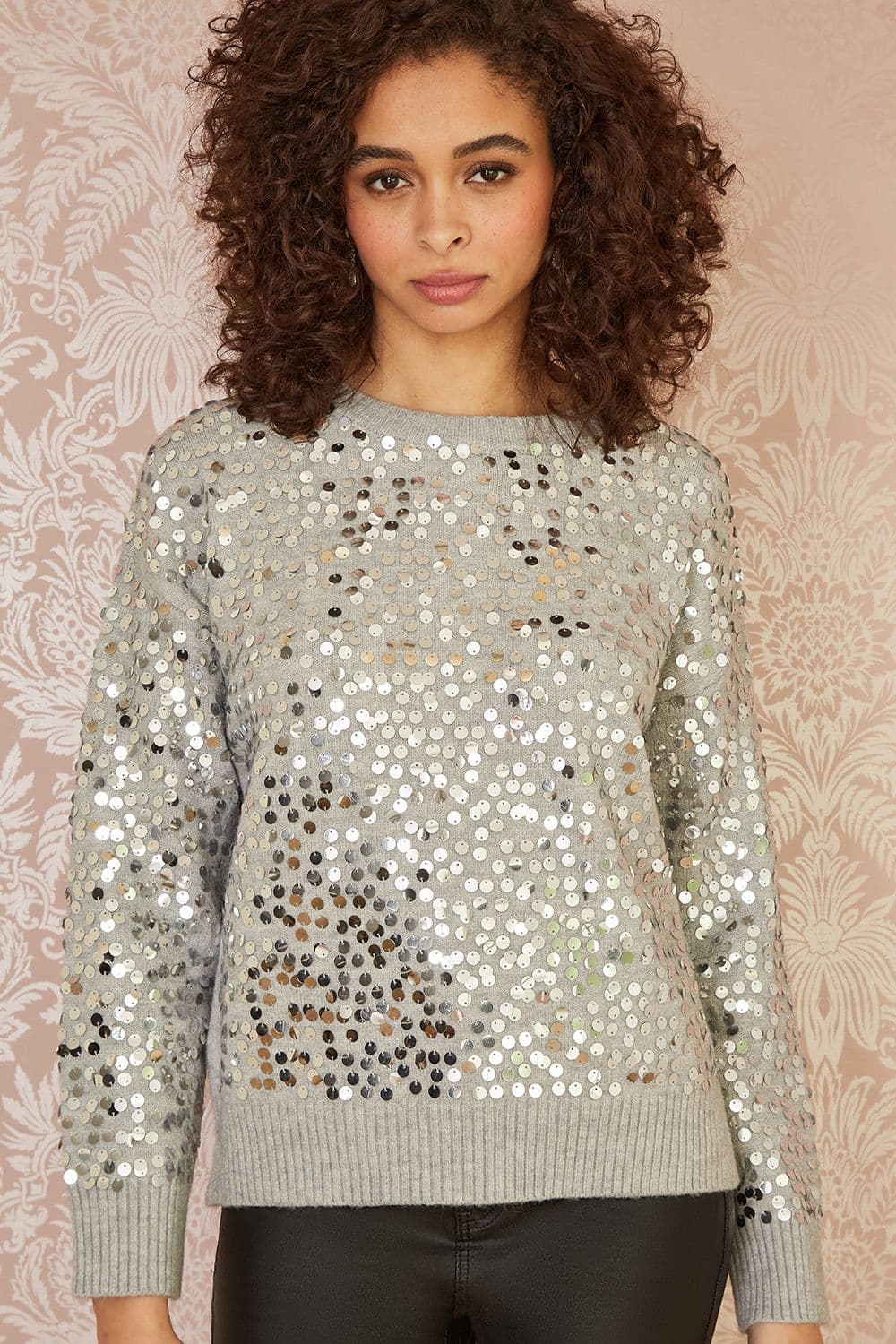 All Over Sequin Relaxed Fit Jumper