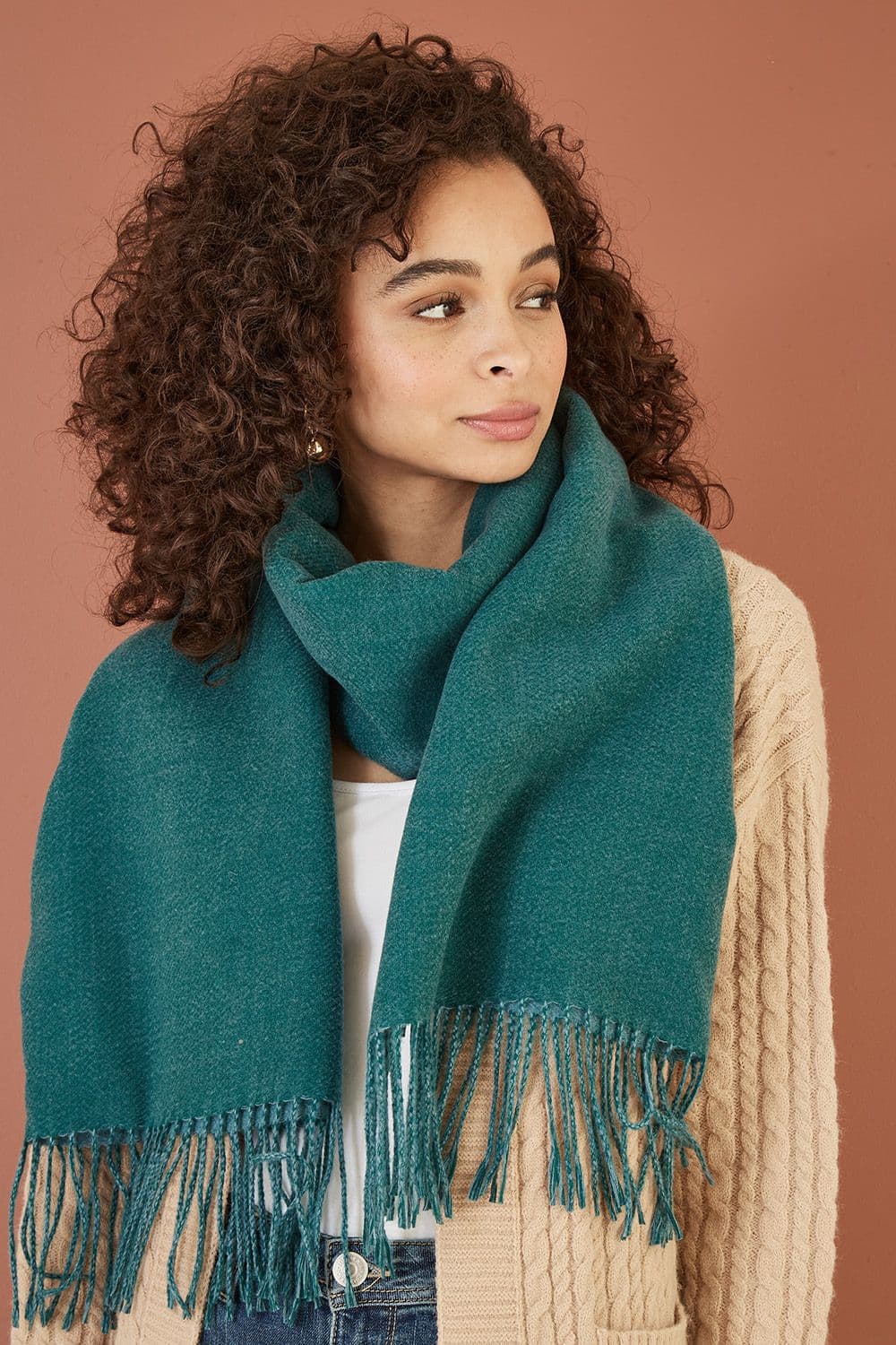 Yumi Women's Blue Two Tone Soft Scarf