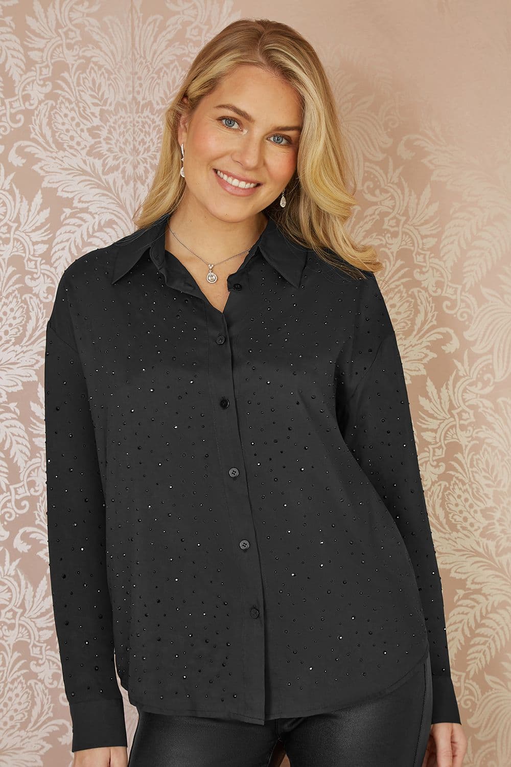All Over Gem Long Sleeve Shirt