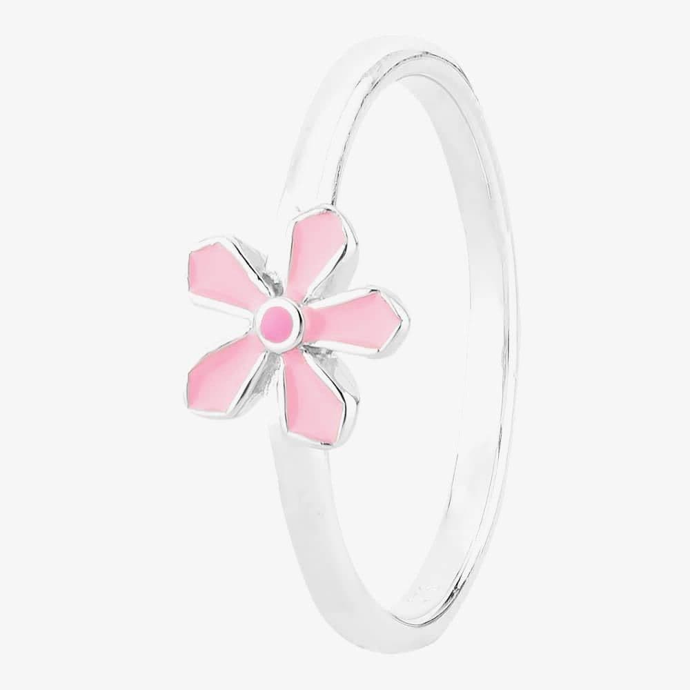 Sterling Silver Enamel Flower Ring AZR087804 44