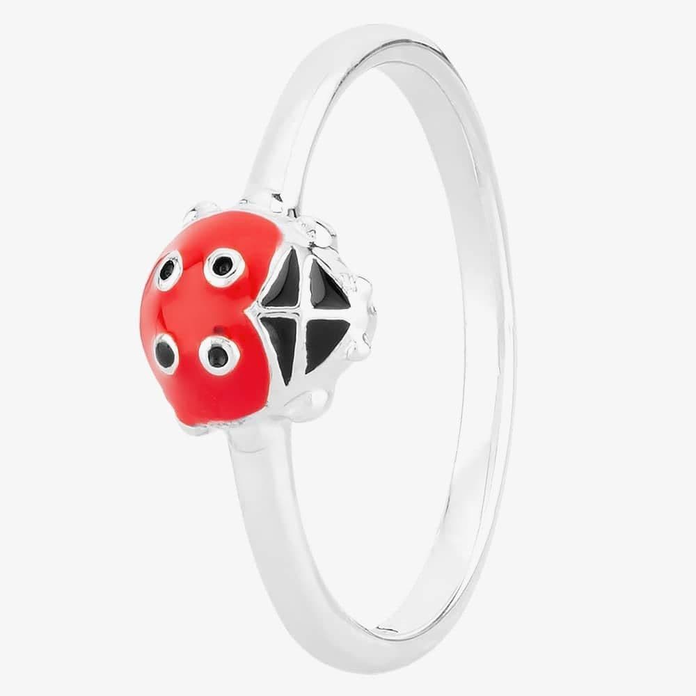 Sterling Silver Enamel Ladybird Ring AZR231704 44