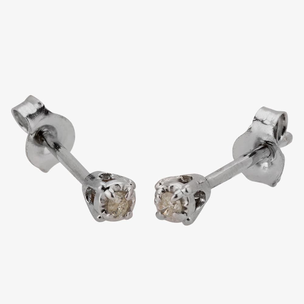 Preloved 14ct White Gold 0.07ct Diamond Stud Earrings