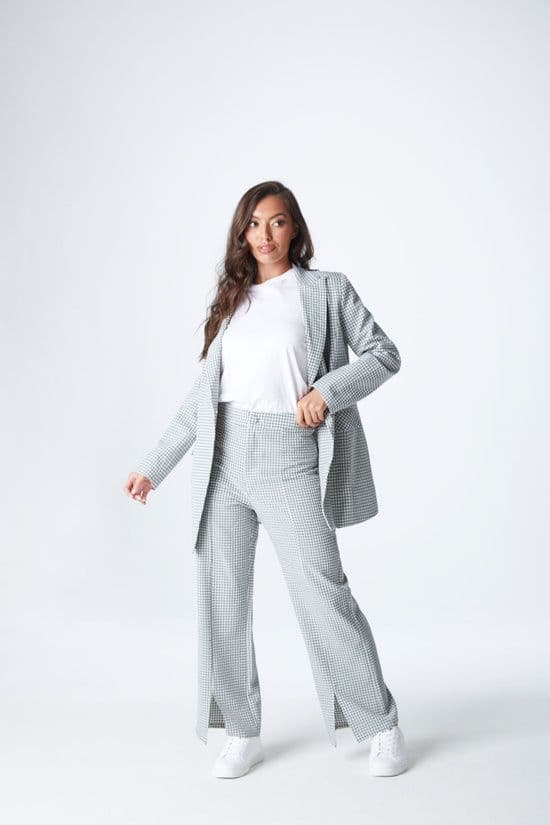 Urban Bliss Women's Rhone Check Trouser in Green | Size: 10