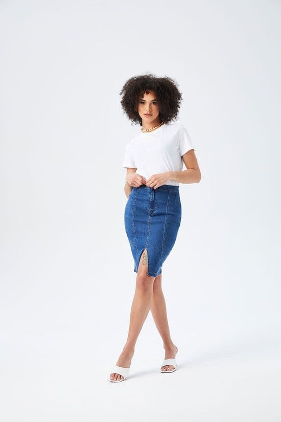 Urban Bliss Women's Daniella Pencil Skirt in Blue | Size: 8