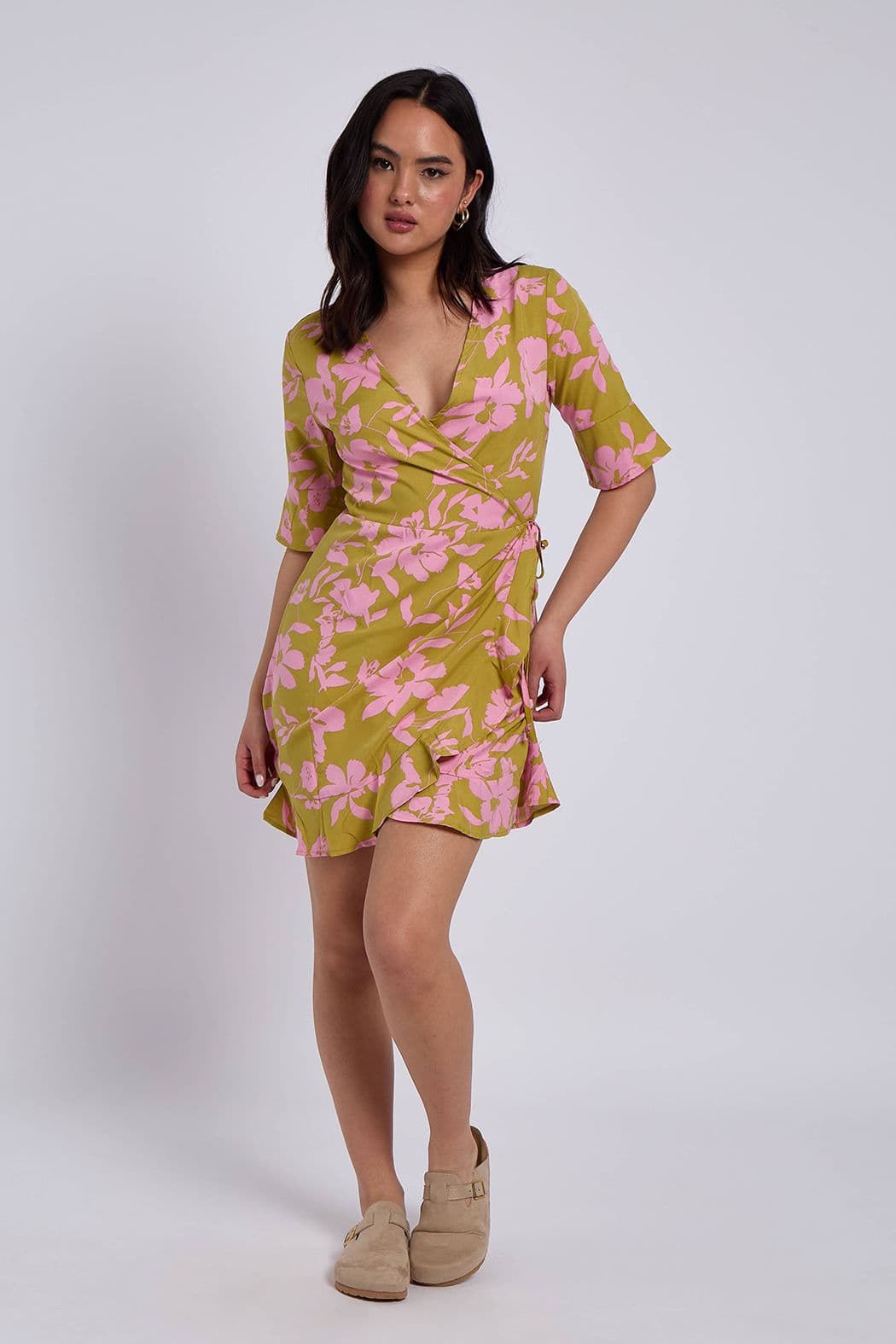 Urban Bliss Women's Floral Wrap Mini Dress | Size: 10