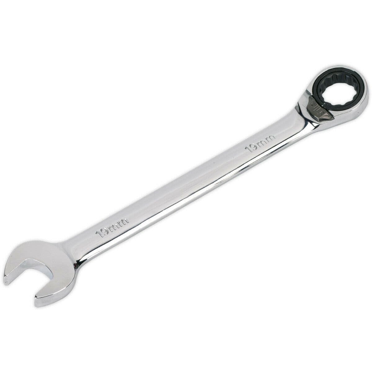 19mm Reversible Ratchet Combination Spanner - Chrome Vanadium Steel Wrench