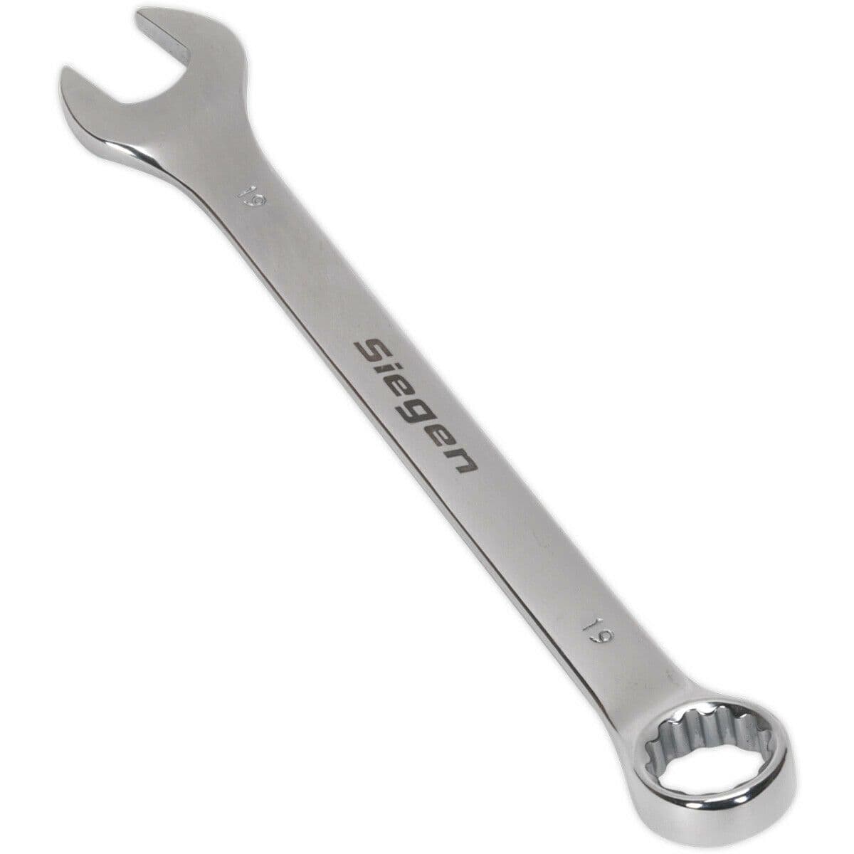 Hardened Steel Combination Spanner 19mm Polished Chrome Vanadium Wrench