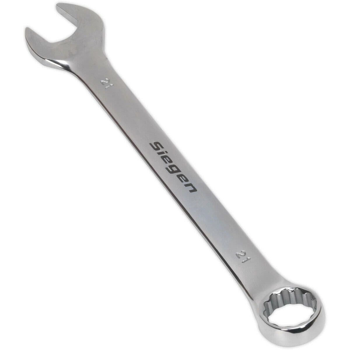 Hardened Steel Combination Spanner 21mm Polished Chrome Vanadium Wrench
