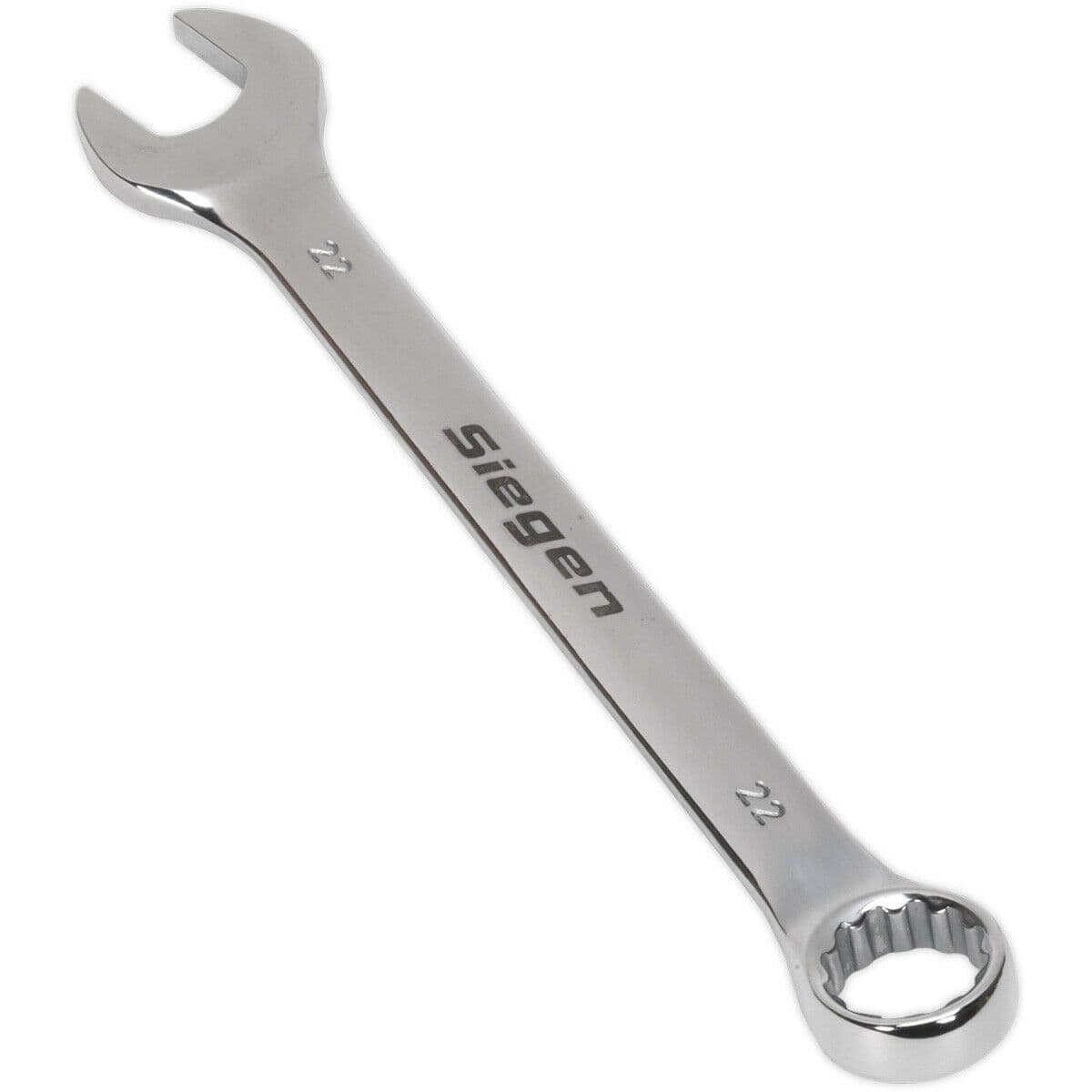 Hardened Steel Combination Spanner - 22mm - Polished Chrome Vanadium Wrench