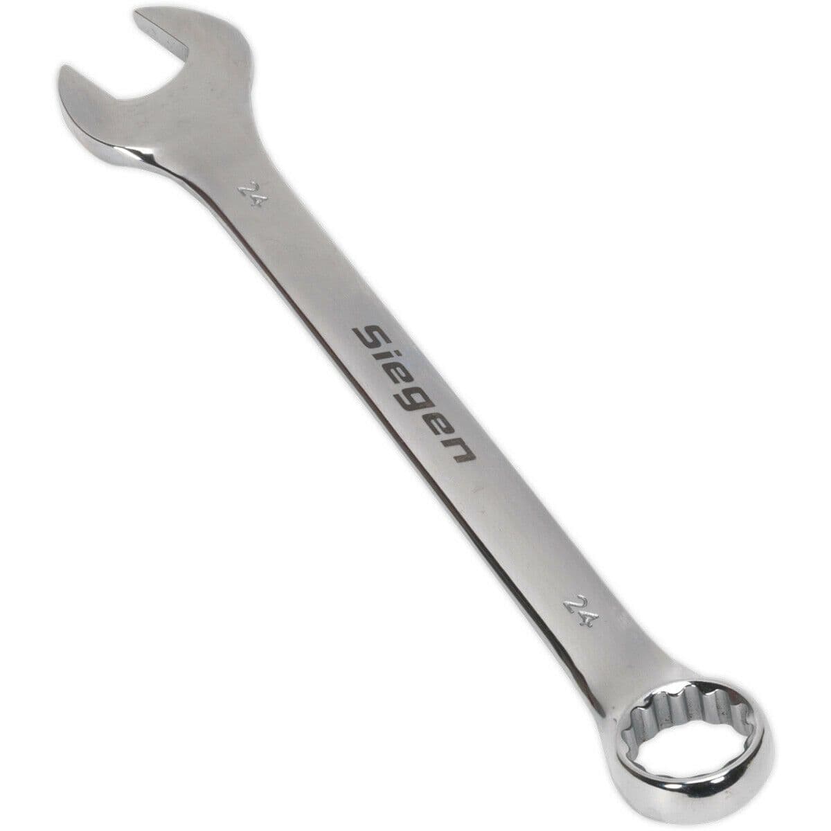Hardened Steel Combination Spanner 24mm Polished Chrome Vanadium Wrench