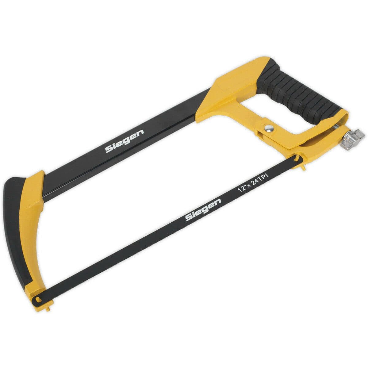 300mm Engineers Hacksaw 90 & 45Ã‚° Tubular Frame Rubber Grip Carbon Steel Blade
