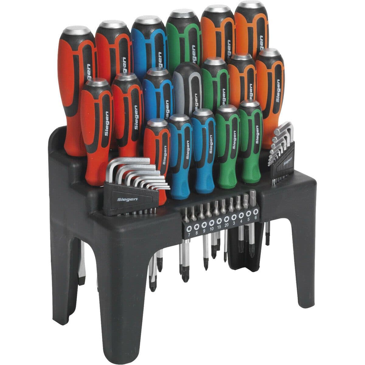44 PACK - Hammer Through Screwdriver Hex Key & Bit Set - Strike Cap & Storage