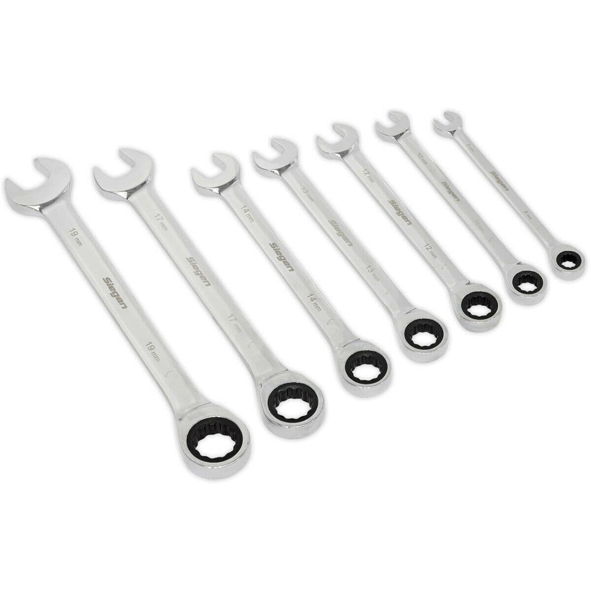 7pc Ratchet Combination Spanner Set 12 Point Metric Ring Open Head Nut Wrench