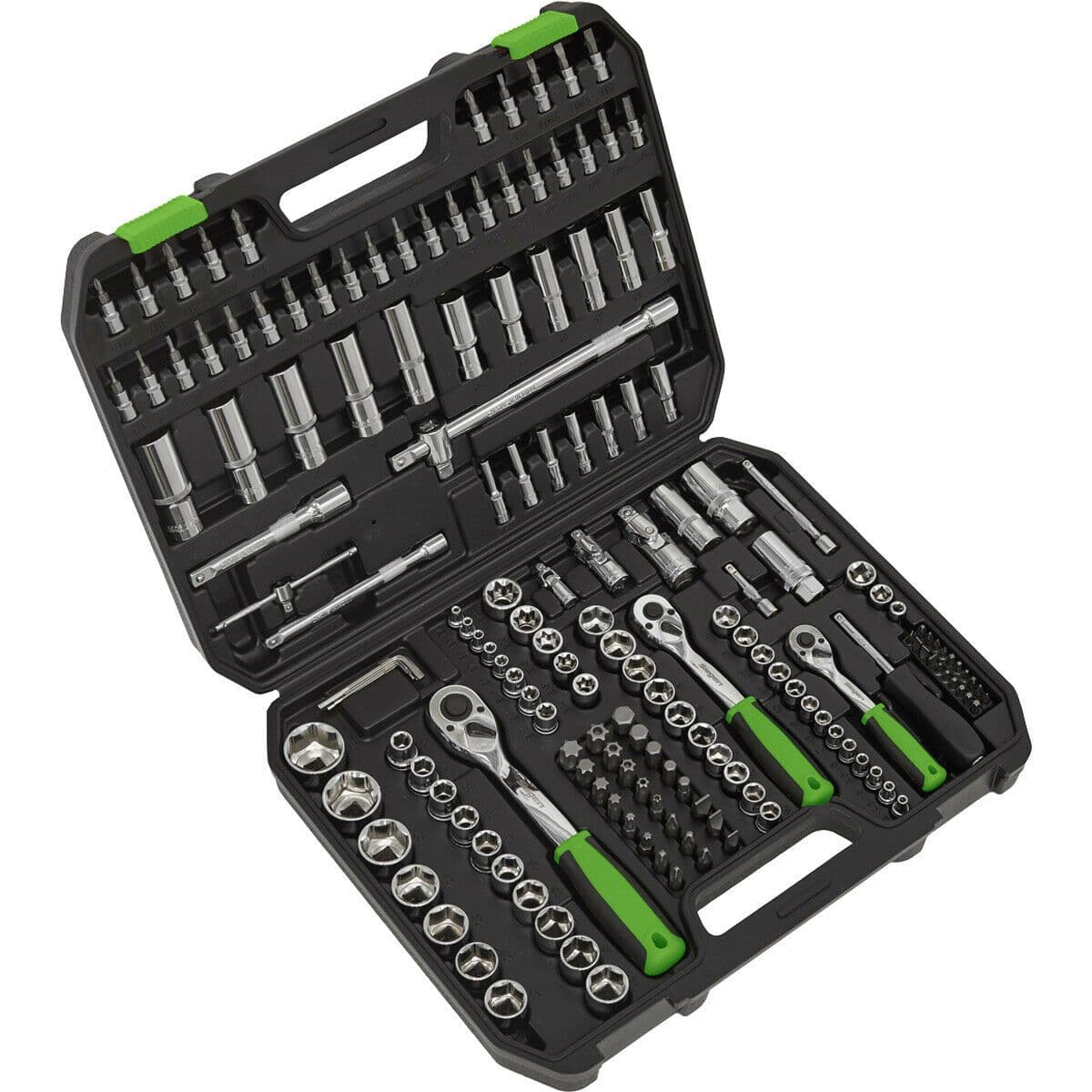 171pc PREMIUM Socket Bit & Ratchet Handle Set 1 4" 3 8" 1 2" Drive 6 Point