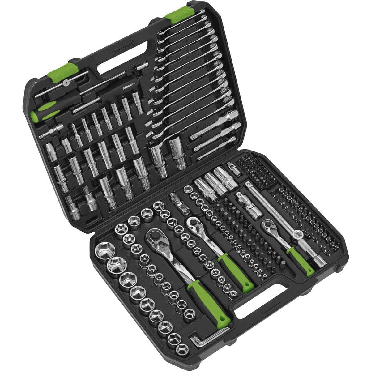 219pc PREMIUM Socket Bit & Ratchet Handle Set 1 4" 3 8" 1 2" Drive 6 Point