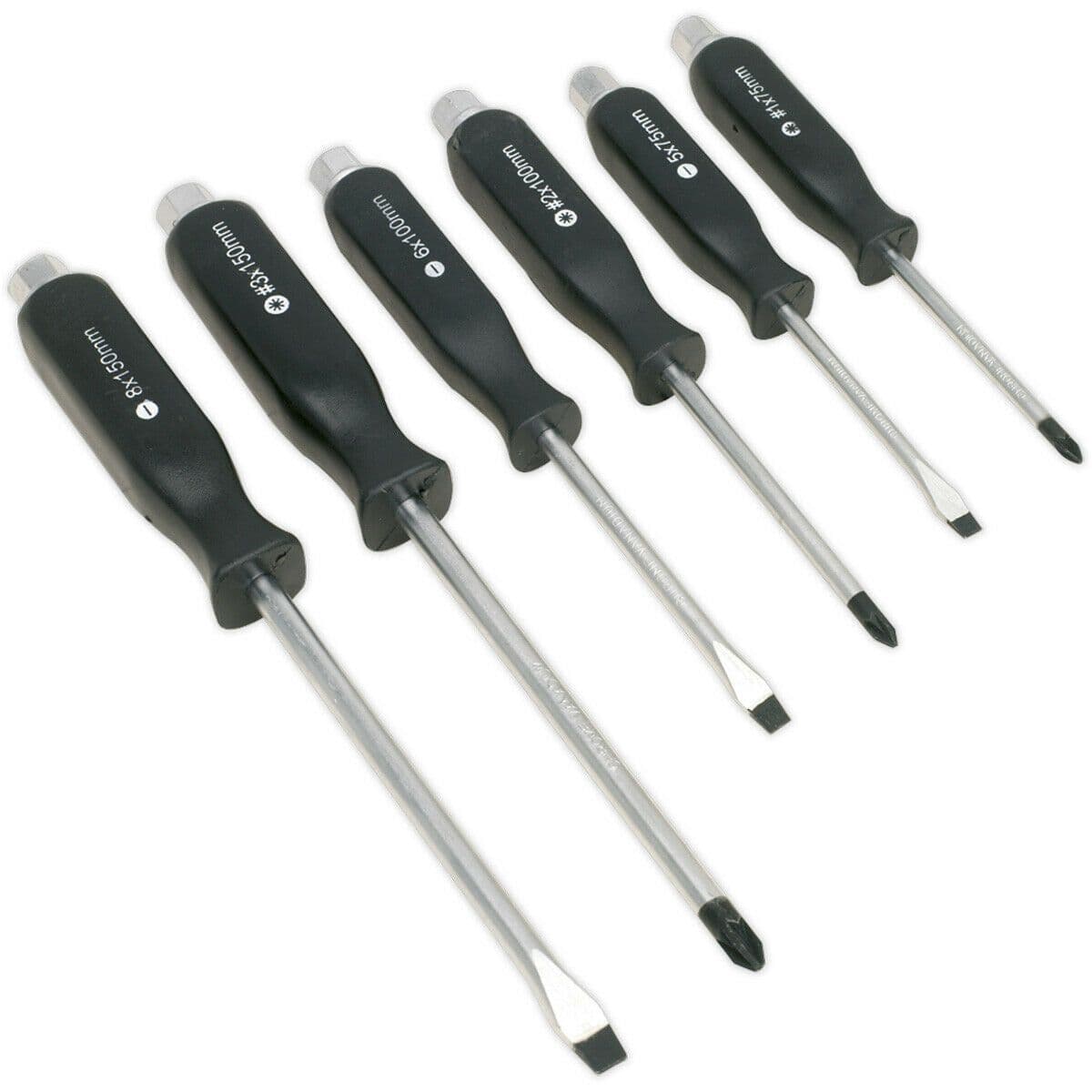 6 PACK Hammer Through Screwdriver Set Hardened Steel Hammer Strike Chisel Cap