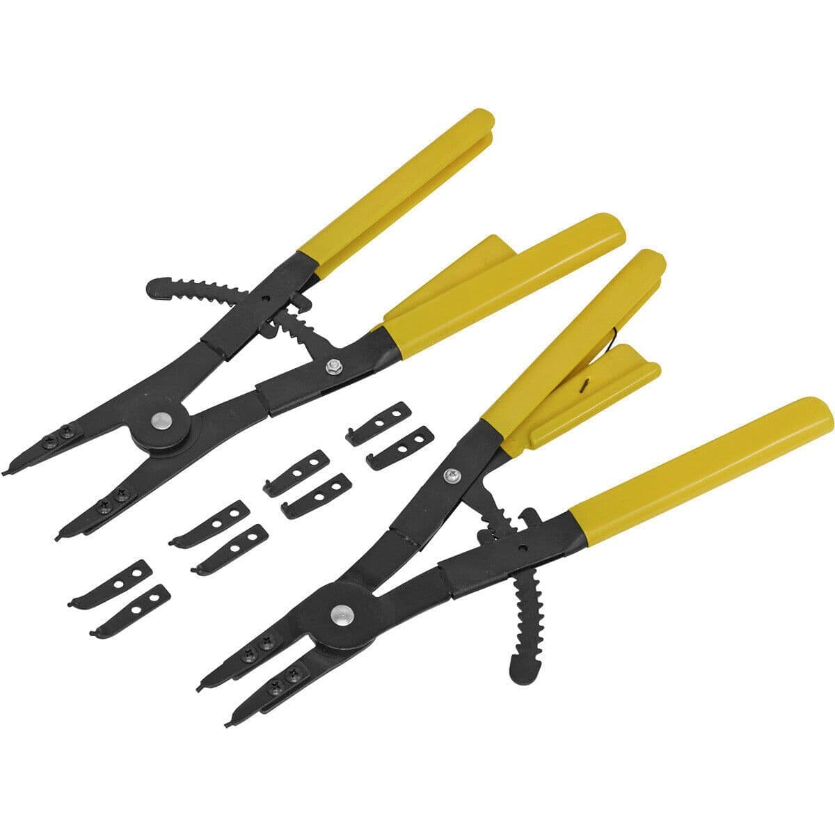 400mm Circlip Pliers Set Internal & External Interchangeable Tips PVC Grip