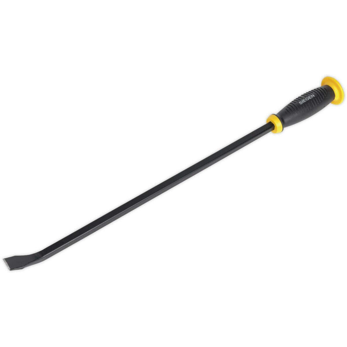 610mm Angled Pry Bar with Hammer Cap - Heat Treated Steel Shaft - Soft Grip