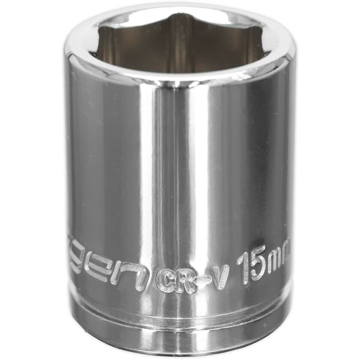 15mm Chrome Plated Drive Socket - 3/8" Square Drive - High Grade Carbon Steel