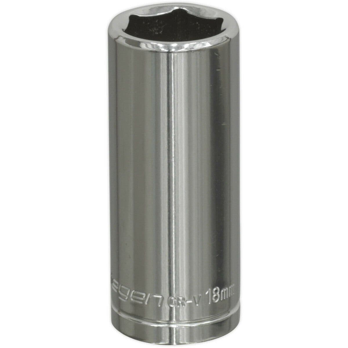 18mm Chrome Plated Deep Drive Socket 3 8" Square Drive High Grade Carbon Steel