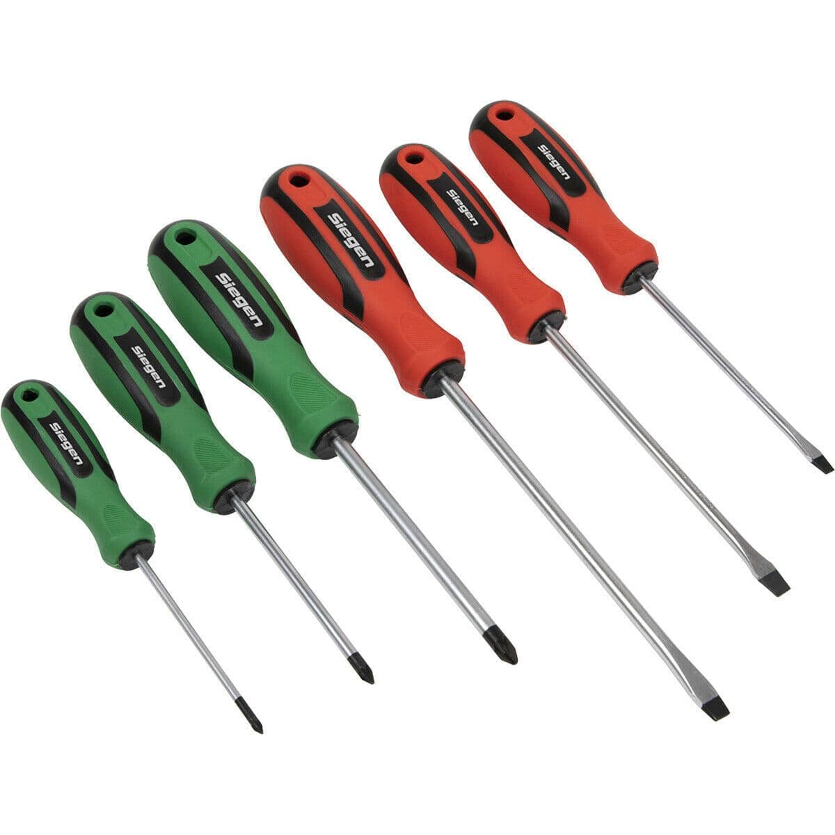 6 PACK Premium Soft Grip Handle Screwdriver Set Slotted & POZI Magnetic Tip