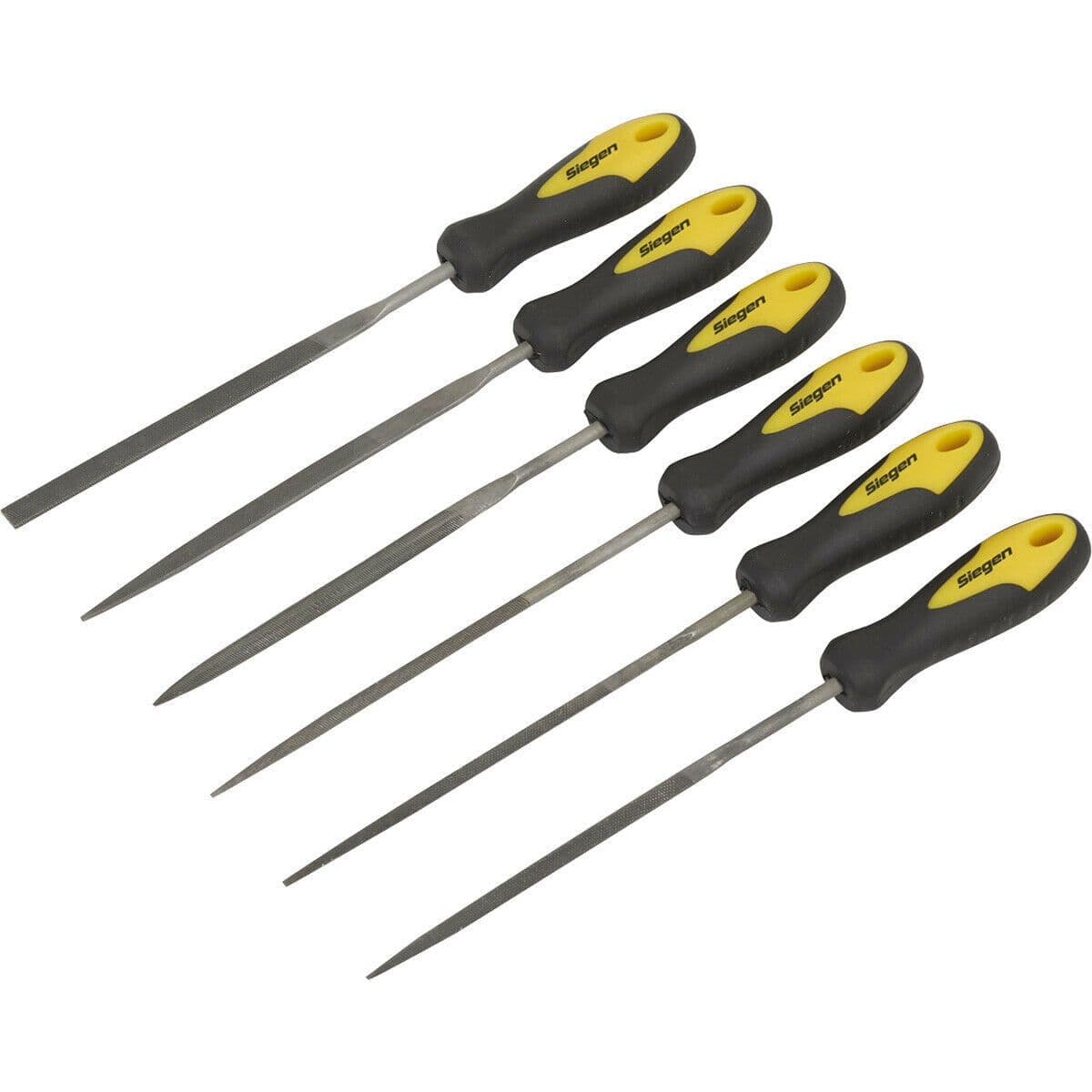 6 Piece 100mm Needle File Set Comfort Grip Handles Precision Micro Files