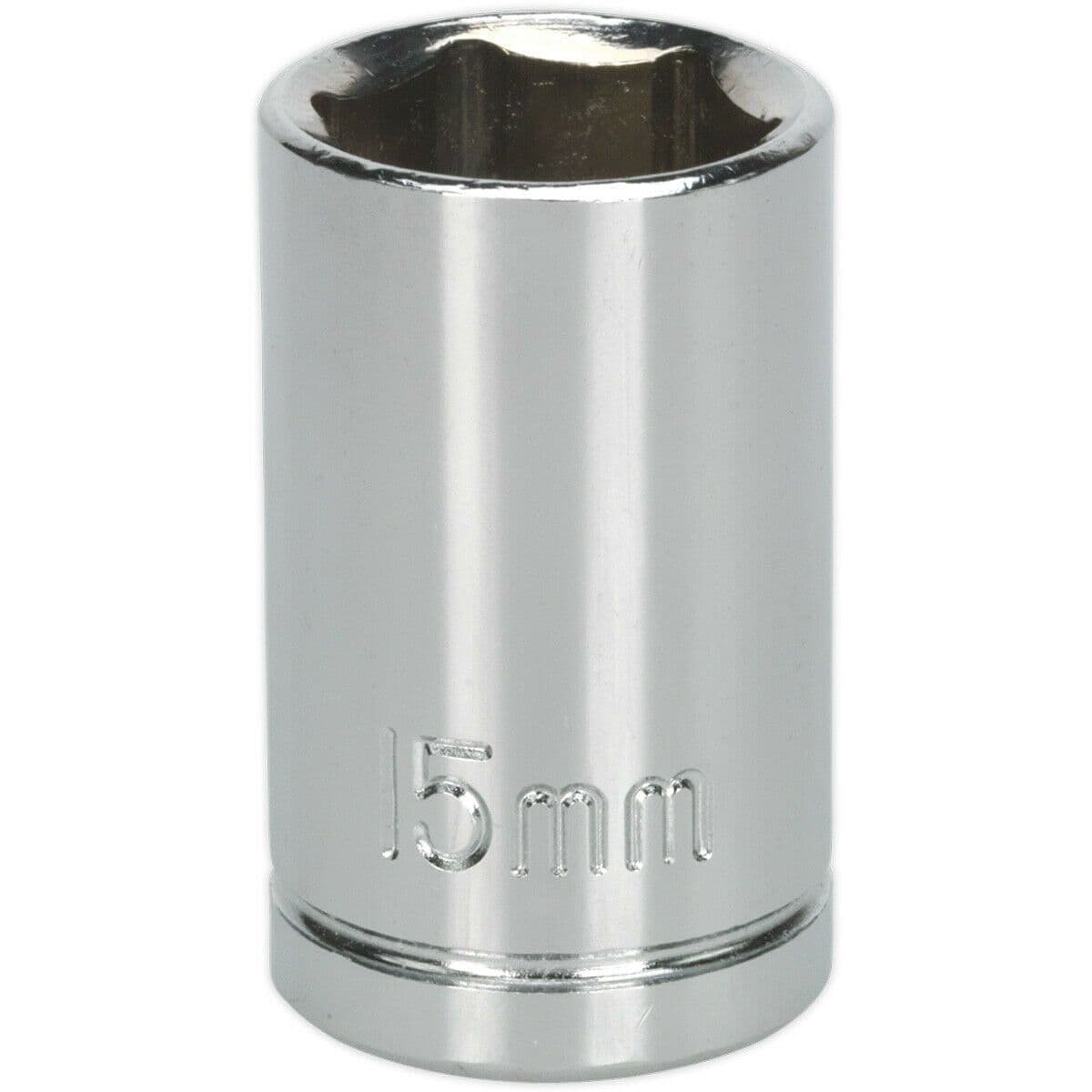 15mm Chrome Plated Drive Socket 1 2" Square Drive High Grade Carbon Steel
