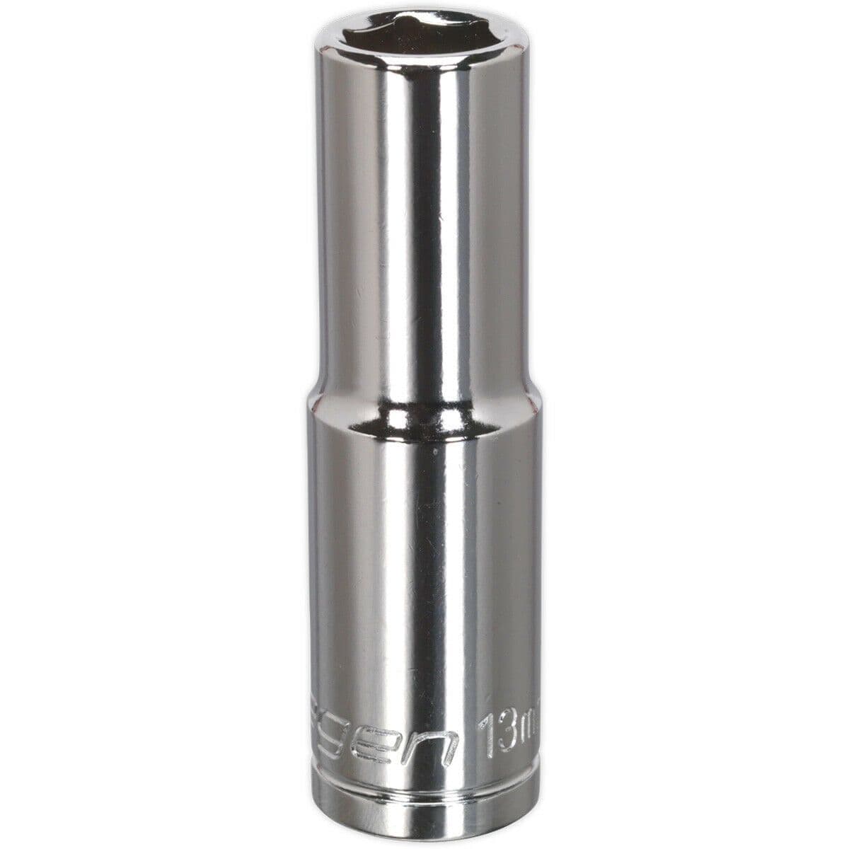 13mm Chrome Plated Deep Drive Socket - 1/2" Square Drive High Grade Carbon Steel