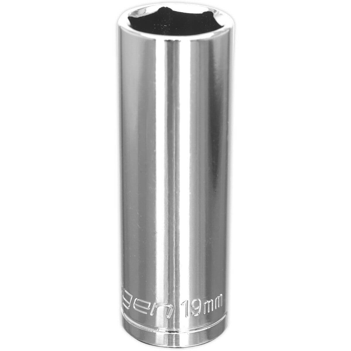 19mm Chrome Plated Deep Drive Socket - 1/2" Square Drive High Grade Carbon Steel