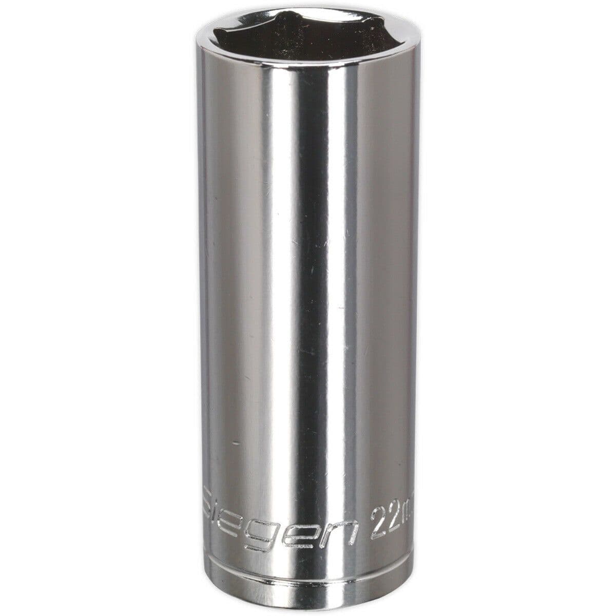 22mm Chrome Plated Deep Drive Socket - 1/2" Square Drive High Grade Carbon Steel
