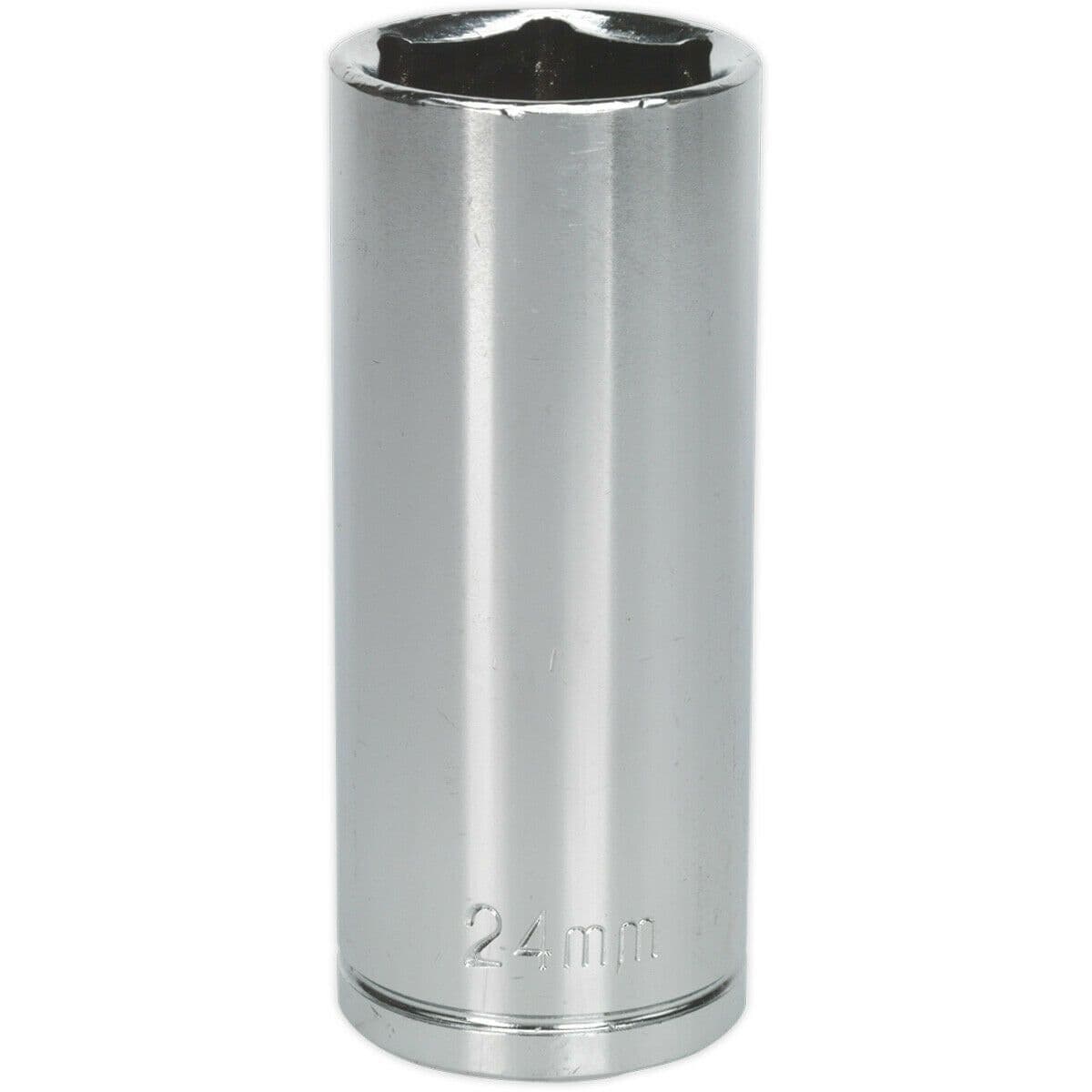 24mm Chrome Plated Deep Drive Socket 1 2" Square Drive High Grade Carbon Steel