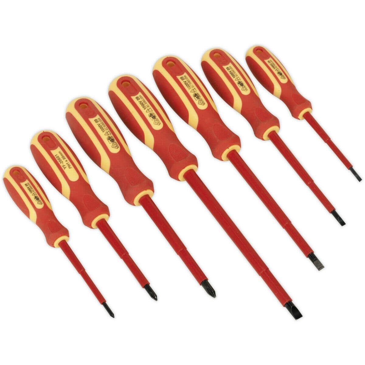 7 PACK VDE Screwdriver Set 1000V Shock Proof Insulated Shafts Slotted Phillips