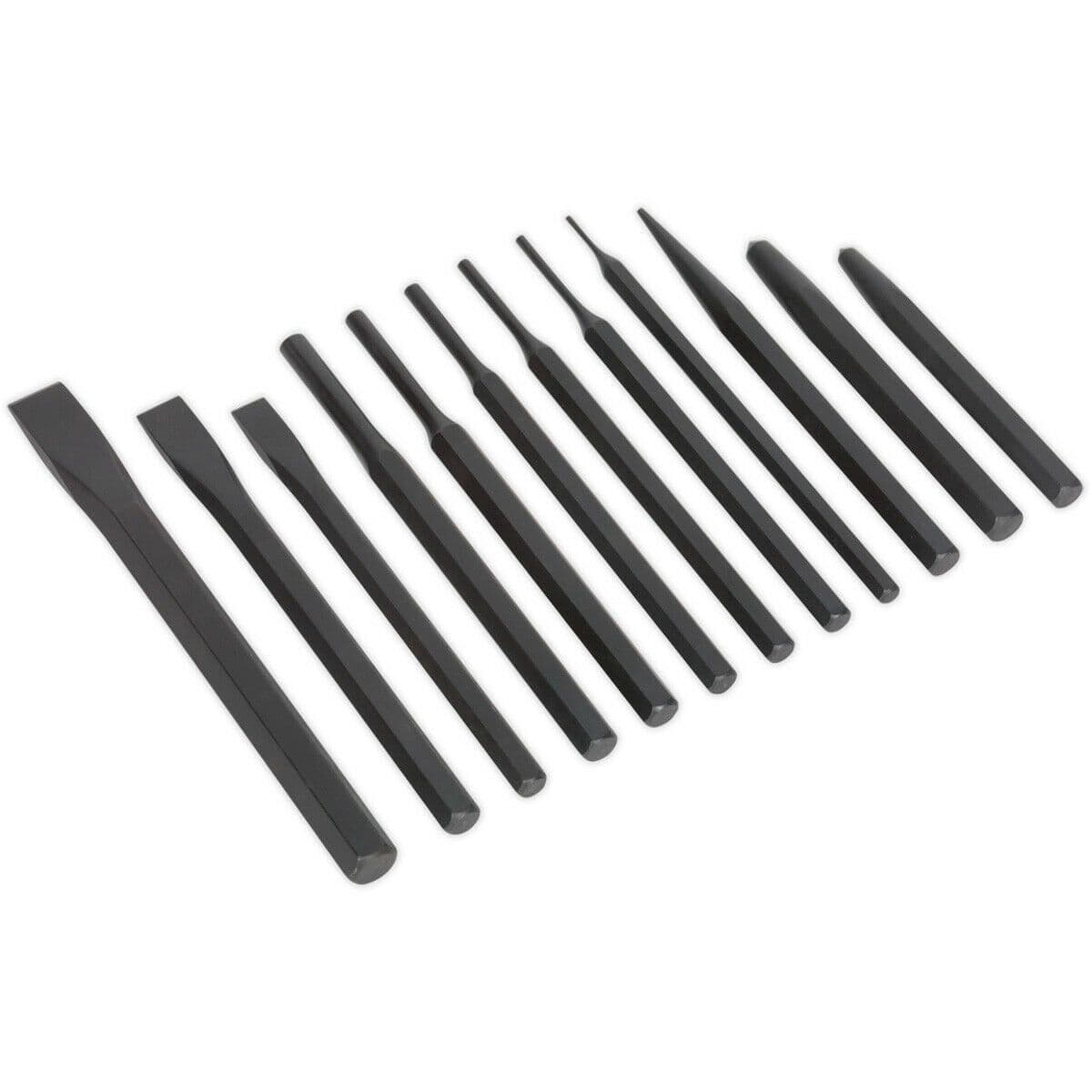 12 Piece Punch & Chisel Set Hardened & Tempered Corrosion Resistant