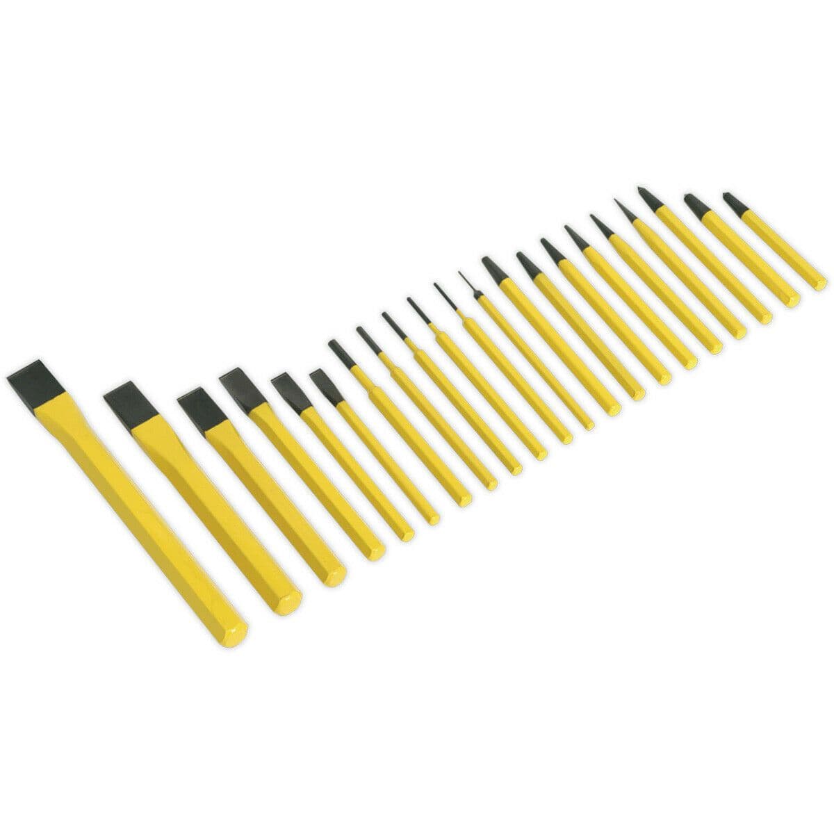 21 Piece Punch & Cold Chisel Set Hardened & Tempered Chromed Steel