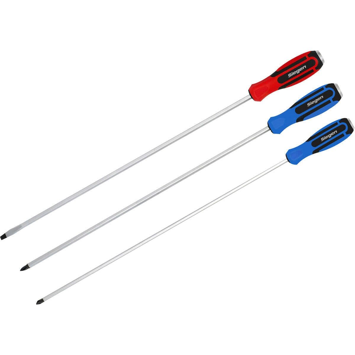 3 PACK Hammer Through Screwdriver Set EXTRA LONG SHAFT Hammer Strike Chisel
