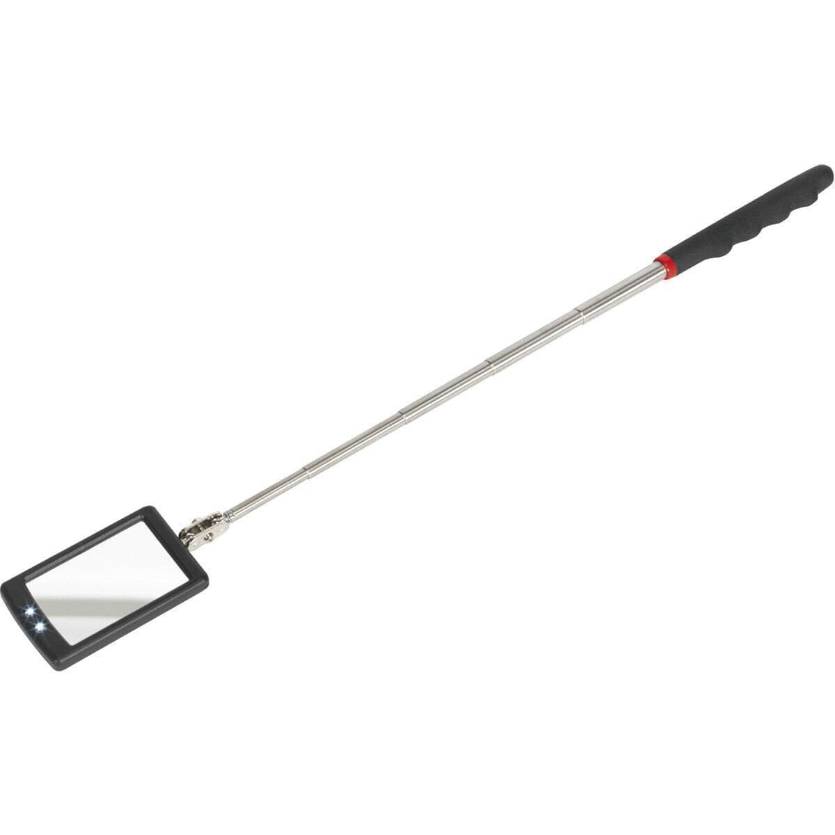 Telescopic Inspection Mirror Dual LED Lights 52mm x 83mm Mirror Extending