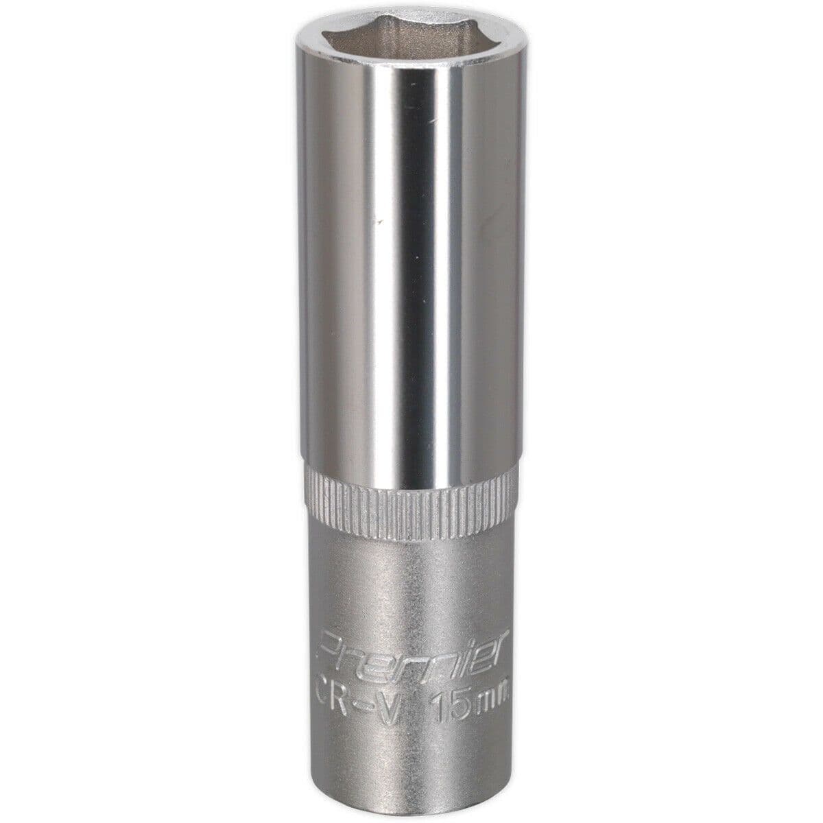 15mm Steel Deep Drive Socket 1 2" Square Drive Chrome Vanadium Socket