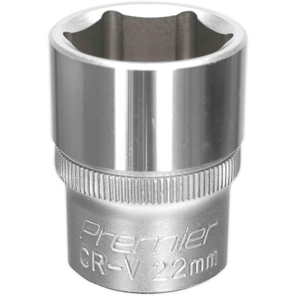 22mm Steel Drive Socket - 1/2" Square Drive - Chrome Vanadium Wrench Socket