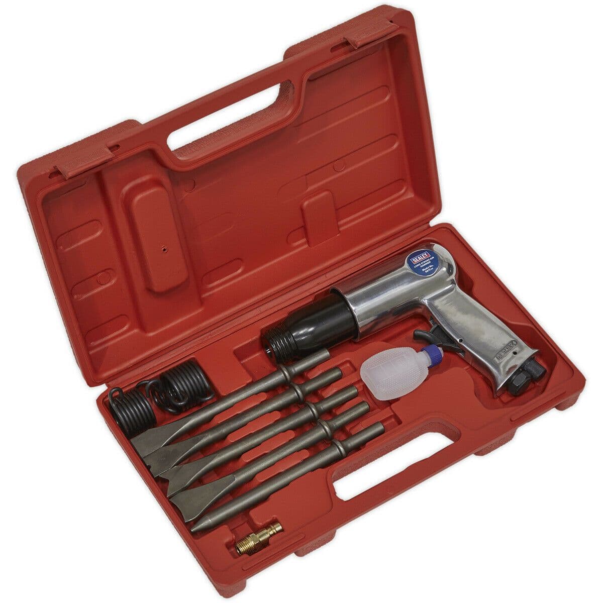 Long Stroke Air Hammer & Chisel Kit 1 4" BSP 67mm Stroke Storage Case