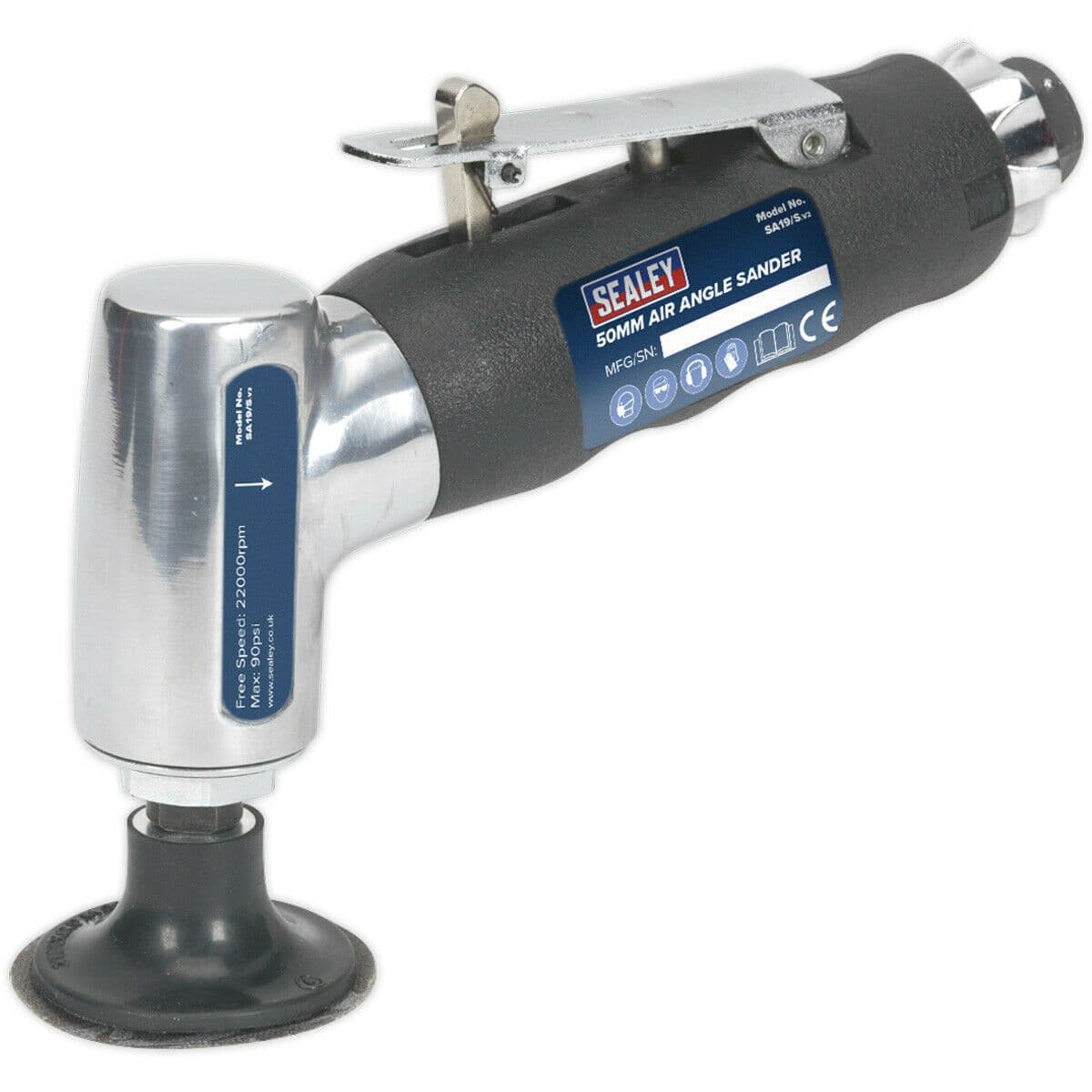 50mm AIR Angle Detail Sander 1 4" BSP Variable Speed Mini & 3M Backing Pad