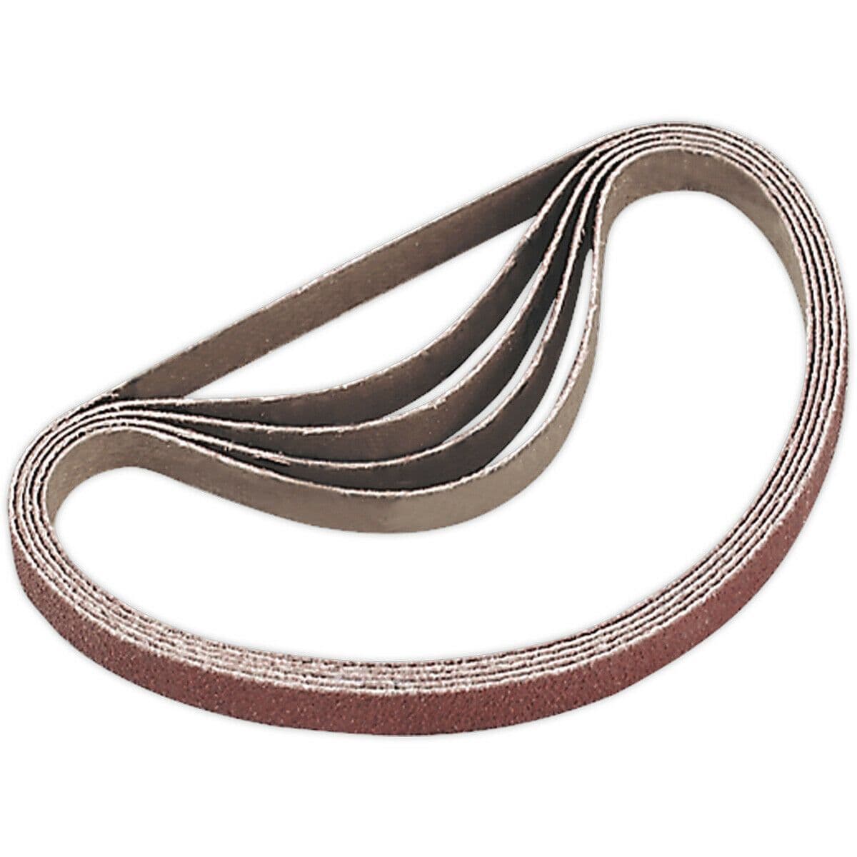 5 PACK 10mm x 330mm Sanding Belts 40 Grit Aluminium Oxide Slim Detail Loop