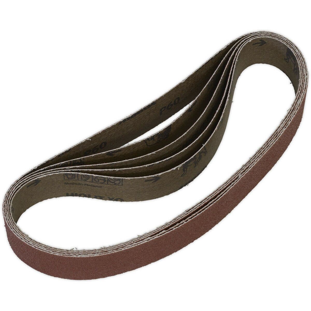 5 PACK 30mm x 540mm Sanding Belts 60 Grit Aluminium Oxide Cloth Backed Loop