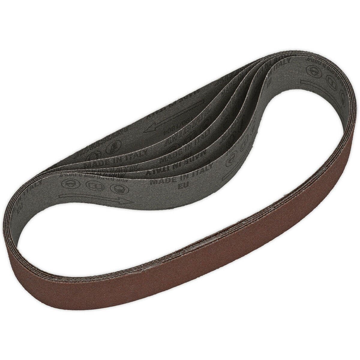 5 PACK 30mm x 540mm Sanding Belts 80 Grit Aluminium Oxide Cloth Backed Loop