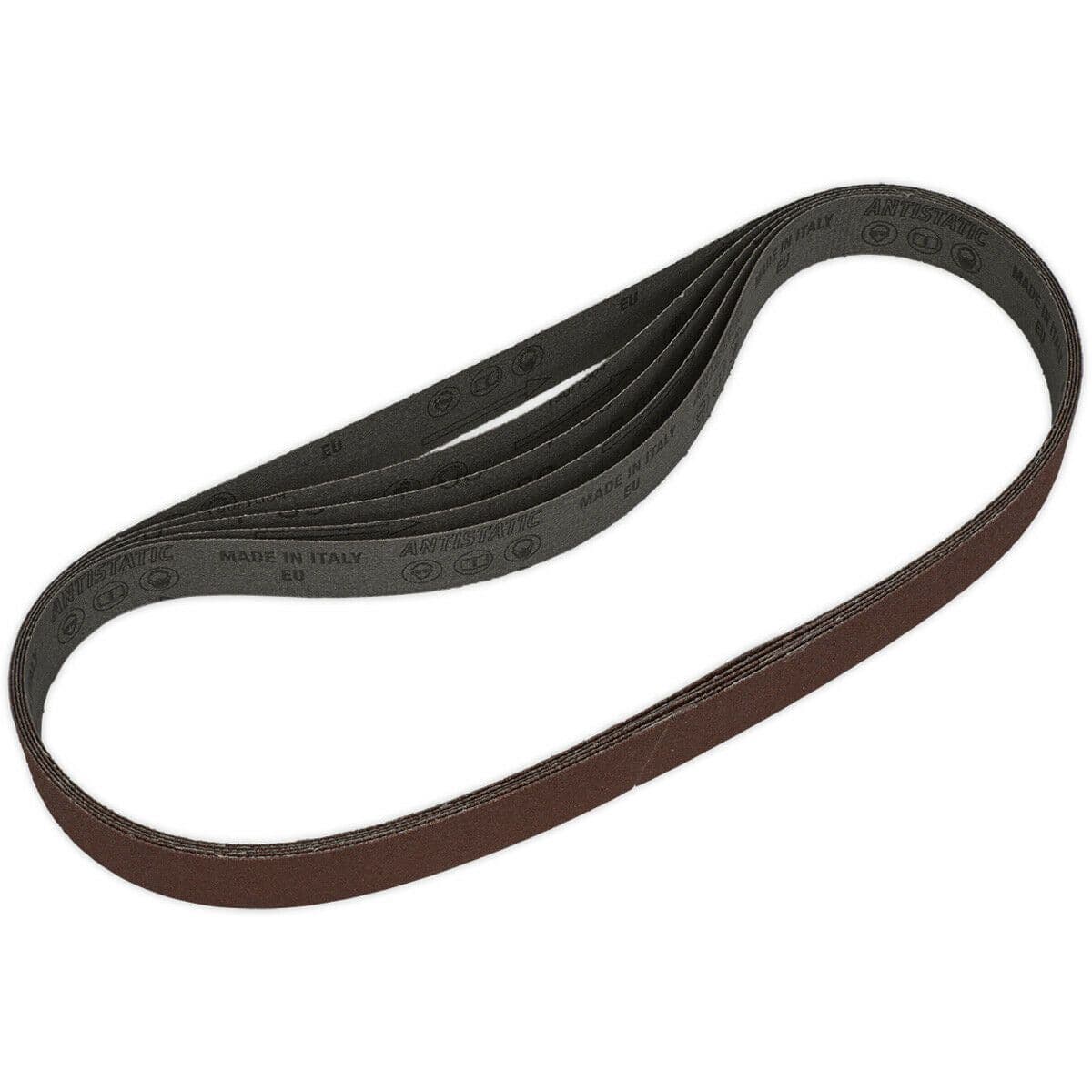 5 PACK 25mm x 762mm Sanding Belts 80 Grit Aluminium Oxide Slim Detail Loop