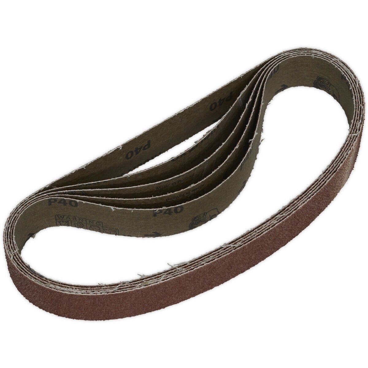 5 PACK 30mm x 540mm Sanding Belts 40 Grit Aluminium Oxide Cloth Backed Loop