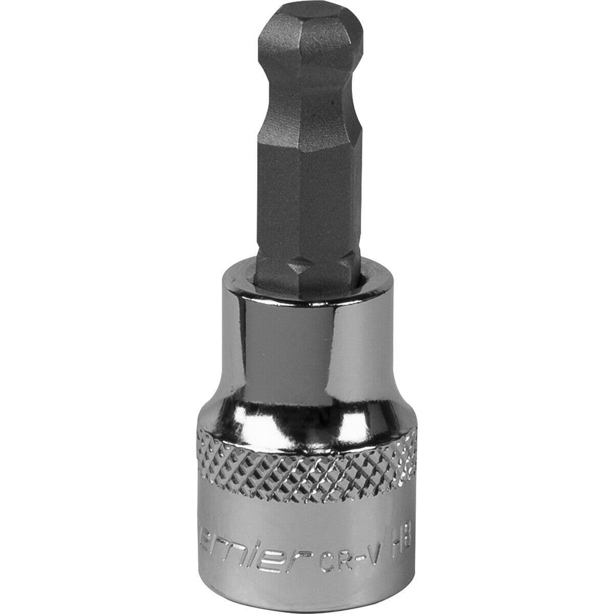 8mm Ball-End Hex Socket Bit - 3/8" Square Drive - Chrome Vanadium Wrench Socket