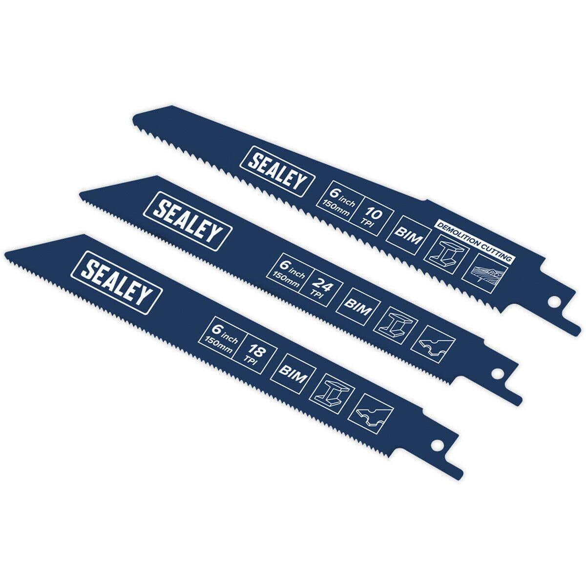 3 PACK Reciprocating Saw Blade Set 10 18 24 TPI HEAVY DUTY Pack